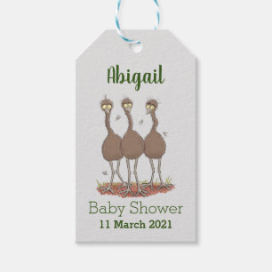 Etiqueta Para Presente Imagem engraçada do desenho animado emu trio aust