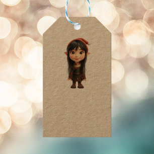 Etiqueta Para Presente Imish Girl Christmas Elf Kraft Gift Tags