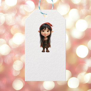 Etiqueta Para Presente Imish Girl Christmas Elf White Gift Tags