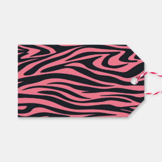Etiqueta Para Presente Impressão animal rosa e zebra negra