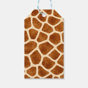 Etiqueta Para Presente Impressão de Girafa Marrom Bege Churrasco de Bebê