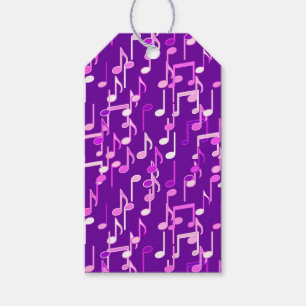 Etiqueta Para Presente impressão de Notas Musicais - violeta, roxo, mult