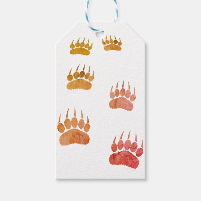 Etiqueta Para Presente Impressões de Linhas do Urso de Aquarelas (Frente)
