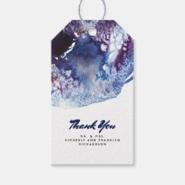 Etiqueta Para Presente Indigo Blue e Purple Crystal Modern Watercolor