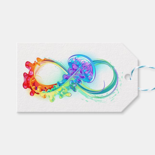 Etiqueta Para Presente Infinity with Rainbow Jellyfish (Frente (horizontal))
