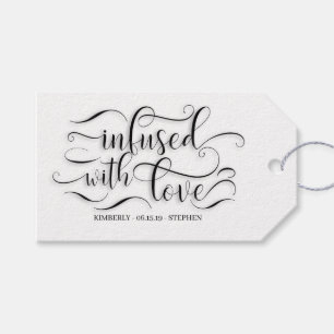 Etiqueta Para Presente Infundido com o casamento do amor