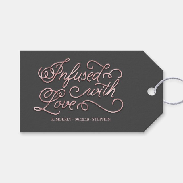 Etiqueta Para Presente Infuso Com Casamento De Amor (Frente (horizontal))