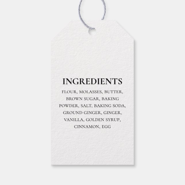 Etiqueta Para Presente Ingredientes Personalizados Branco Simples (Verso)