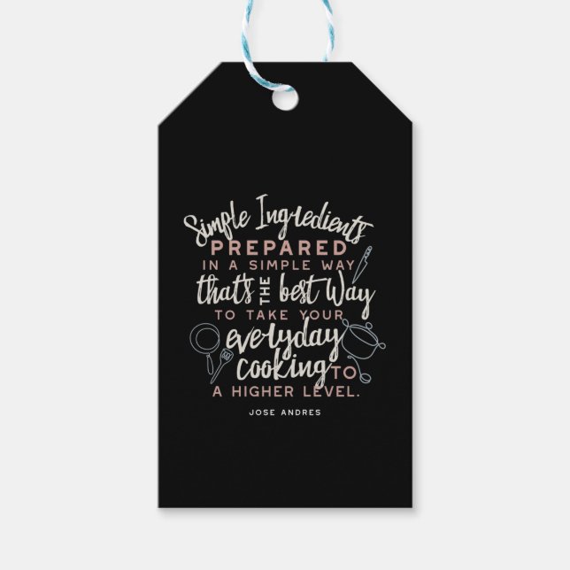 Etiqueta Para Presente Ingredientes simples e citações diárias de cozinha (Frente)
