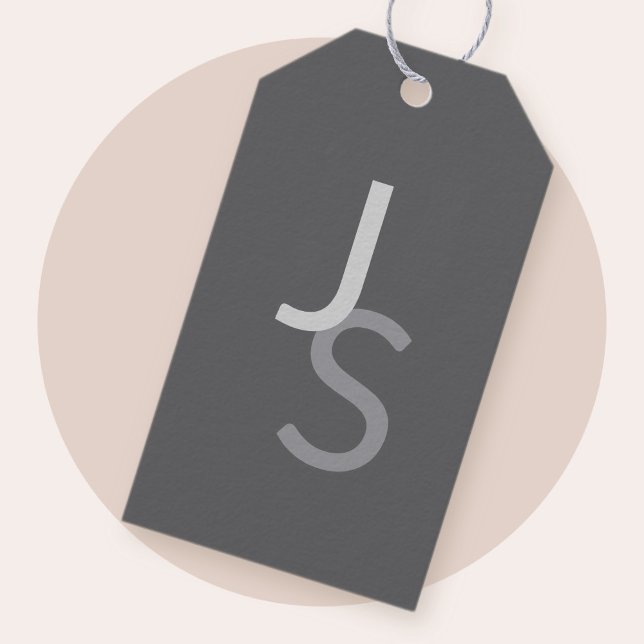 Etiqueta Para Presente Iniciales Sobrepostas Modernas Monogramadas | Cinz (Criador carregado)