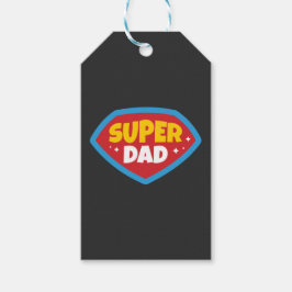 Etiqueta Para Presente Insígnia de Super-Herói Retro Super Papai