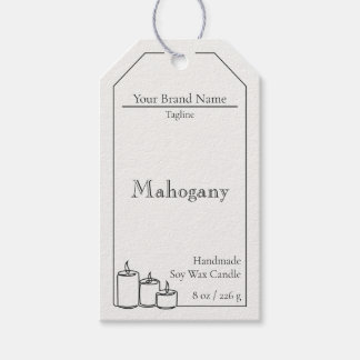 Etiqueta Para Presente Instruções de Cuidados com Velas Logotipo Personal