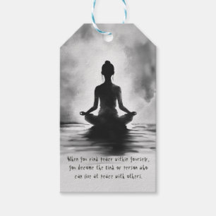 Etiqueta Para Presente Instrutor de Meditação de Yoga Pose de Lótus Pintu