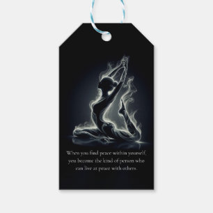 Etiqueta Para Presente Instrutor Yoga Reiki Pose Rei Pigeon com uma perna