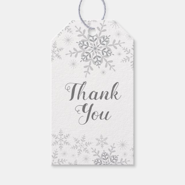 Etiqueta Para Presente Inverno Maravilha Natalina Baby Shower Prata (Frente)