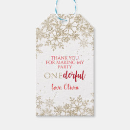 Etiqueta Para Presente Inverno ONEderland Dourado primeiro aniversario Fl