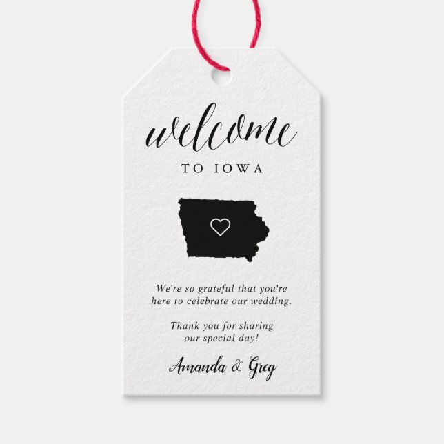 Etiqueta Para Presente Iowa Wedding Welcome (Frente)