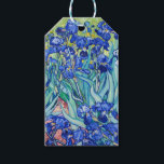 Etiqueta Para Presente Irises Vincent van Gogh<br><div class="desc">Irlandeses (1889) Vincent van Gogh. Uma bela paisagem de verão. Os irlandeses azuis florescem num leito florido num jardim verde. Reprodução de famosas imagens de arte no dominio público.</div>