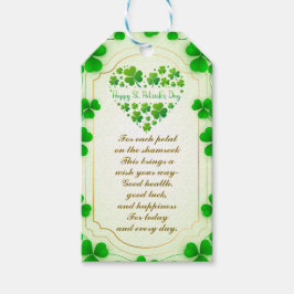 Etiqueta Para Presente Irish blessings and shamrocks are symbols of luck