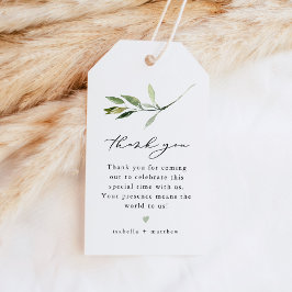 Etiqueta Para Presente ISABELLA Folhagem Elegante Folha Boho Obrigado