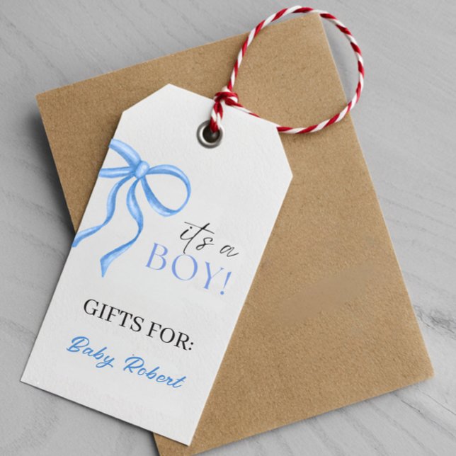 Etiqueta Para Presente It's a Boy Blue ribbon (Criador carregado)