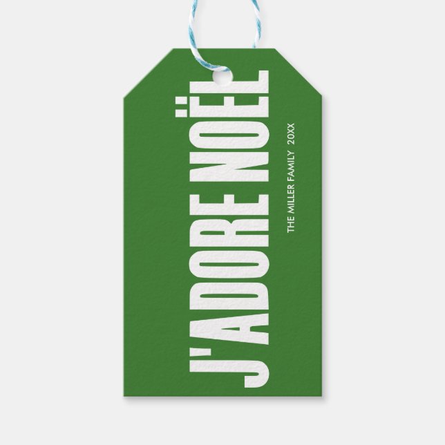 Etiqueta Para Presente J'adore Noël! (Frente)