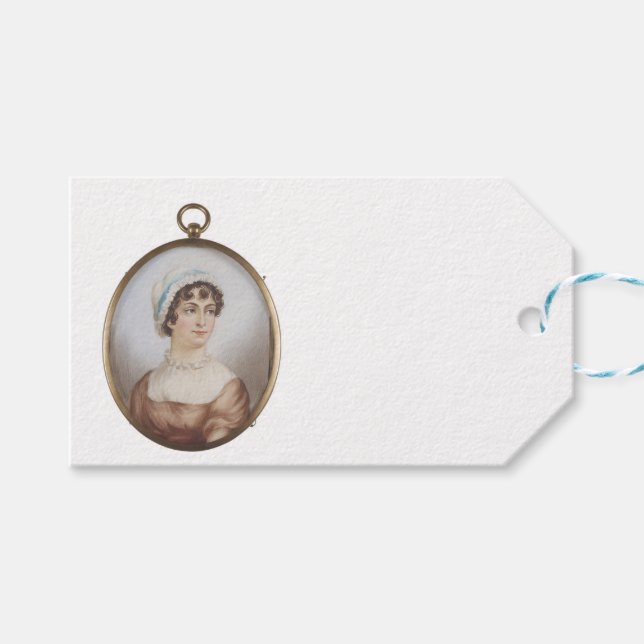 Etiqueta Para Presente Jane Austen & Seus Livros (Frente (horizontal))