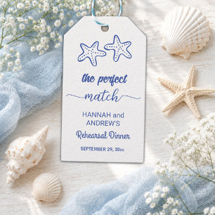 Etiqueta Para Presente Jantar de Ensaios do Casal de Estrelas do Mar The