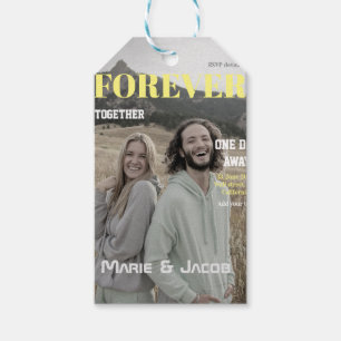 Etiqueta Para Presente jantar de um dia casal revista foto amarela w