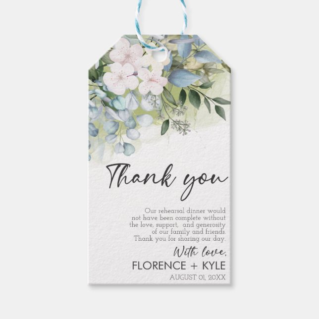 Etiqueta Para Presente Janto de ensaio Eucalyptus Elegante Dusty Greenera (Frente)