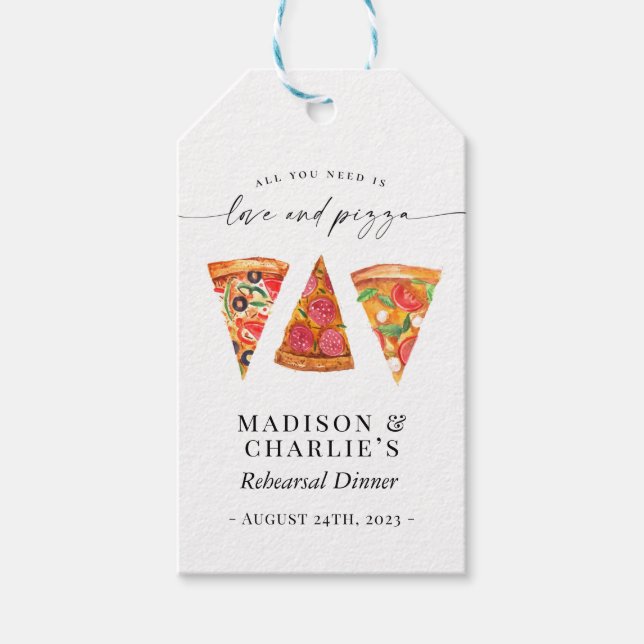 Etiqueta Para Presente janto de ensaio "Love and Pizza" (Frente)