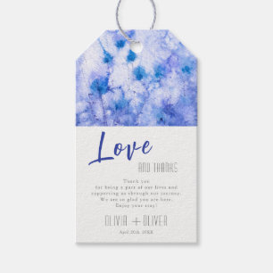 Etiqueta Para Presente Jardim Azul de Inverno Casamento Amor e Agradecime