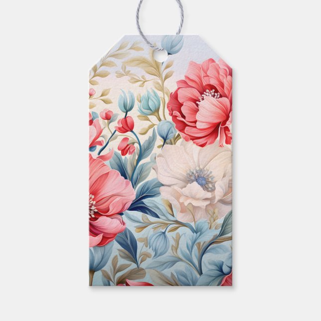 Etiqueta Para Presente Jardim Botânico de Flores Românticas Elegantes (Frente)