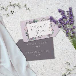 Etiqueta Para Presente Jardim Botânico de Lavanda Roxa Elegante