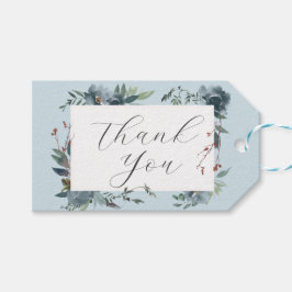 Etiqueta Para Presente Jardim Botânico de Marinho Azul Elegante