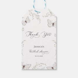 Etiqueta Para Presente Jardim da Borboleta Branca Agradecimento no Chá de