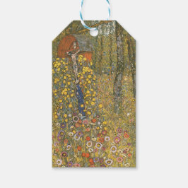 Etiqueta Para Presente Jardim de fazenda com Crucifixo (por Gustav Klimt)