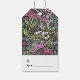 Etiqueta Para Presente Jardim de inverno de Flores Selvagens