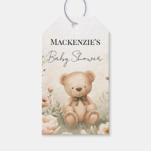 Etiqueta Para Presente Jardim de Ursinho Personalizado para Chá de Bebê