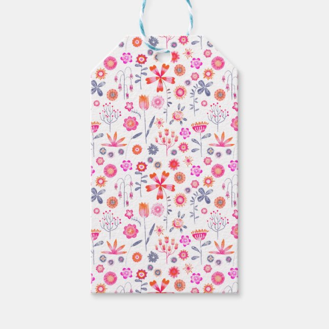 Etiqueta Para Presente Jardim Flor Moderno (Frente)