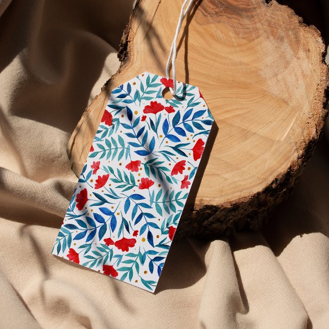 Etiqueta Para Presente Jardim mágico - vermelho e turquesa (Criador carregado)