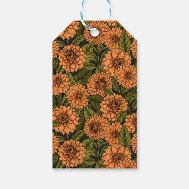 Etiqueta Para Presente Jardim Orange Dahlia (Frente)