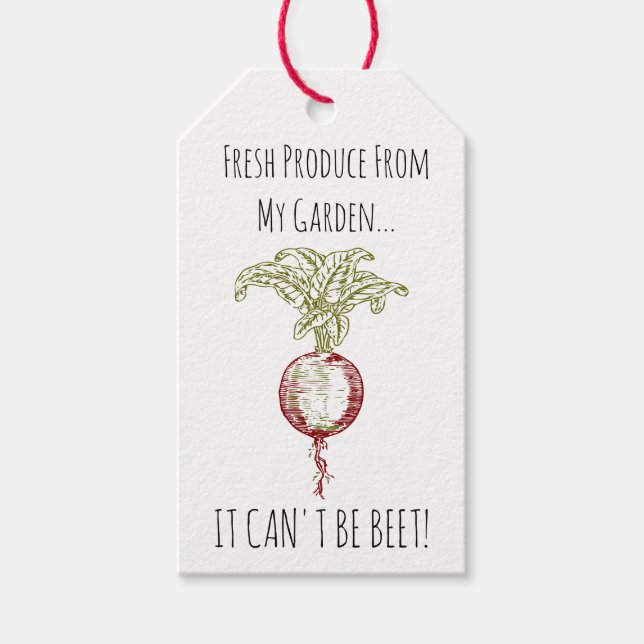 Etiqueta Para Presente "Jardim Produz Beet Pun Personalizado (Frente)