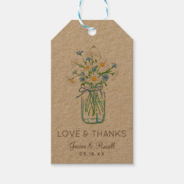 Etiqueta Para Presente Jarra de Pedra com Flores Silvestres Amor e Gratid