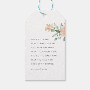 Etiqueta Para Presente Jeremiah 29:11 NIV Porque eu sei os planos