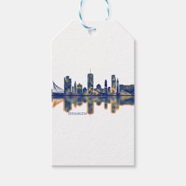 Etiqueta Para Presente Jerusalem Skyline (Frente)