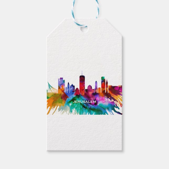 Etiqueta Para Presente Jerusalem Skyline (Frente)