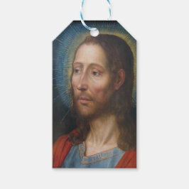 Etiqueta Para Presente Jesus Cristo com um Halo Ouro