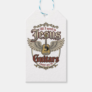 Etiqueta Para Presente Jesus e Guitarras Vintage Guitarra Cristã