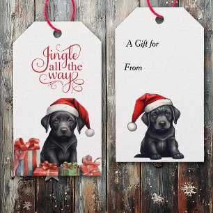 Etiqueta Para Presente Jingle All Way Black Lab Puppy Natal
